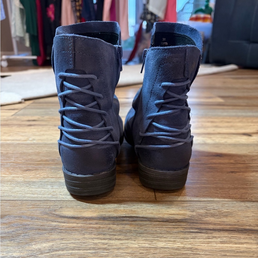 Miz Mooz Suede Ruched Ankle Boots - Dotti - Picture 7 of 12